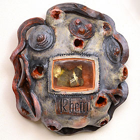 Rheinreliquiar, 2010, Skulpur, Polychromie, Lindenholz, Glas, Stein, Wasser